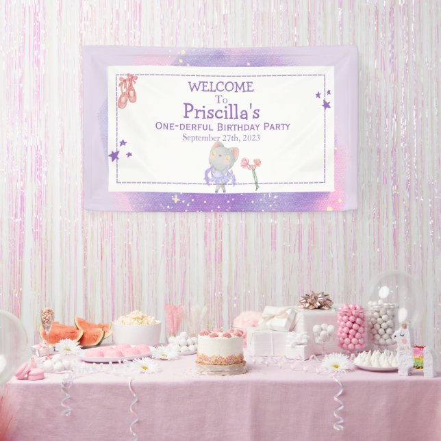 Banderoles Ballerina Cat Anniversaire de enfant Party (Fête)