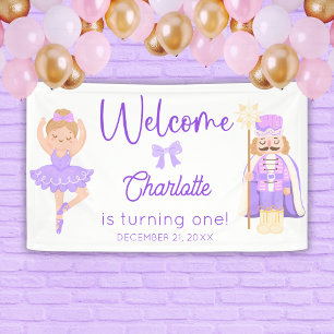 Banderoles Ballerine Casse-Noisette Violet Bienvenue Annivers