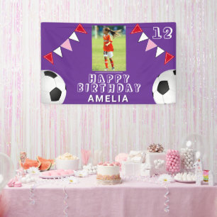 Banderoles Ballon de Football Drapeaux Photo Anniversaire