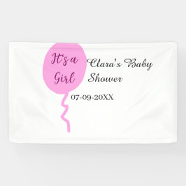 Banderoles Ballon rose c'est une fille baby shower ajouter no