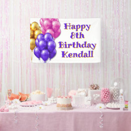 Banderoles Ballons Bonne fête des filles d'anniversaire