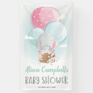 Banderoles Ballons éléphants Baby shower neutre selon le sexe