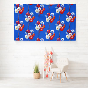 Banderoles Ballons patriotiques Motif rouge, blanc et bleu