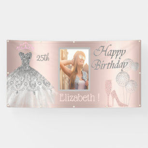 Banderoles Ballons, Verre, Talons, Photo de robe 25e annivers