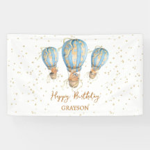 Balloon à air chaud Boho Joyeux anniversaire