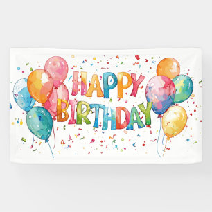 Banderoles Balloons de fête d'anniversaire joyeux