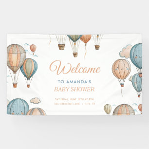 Banderoles Balloons Hot Air Pastel Boy Baby shower de voyage