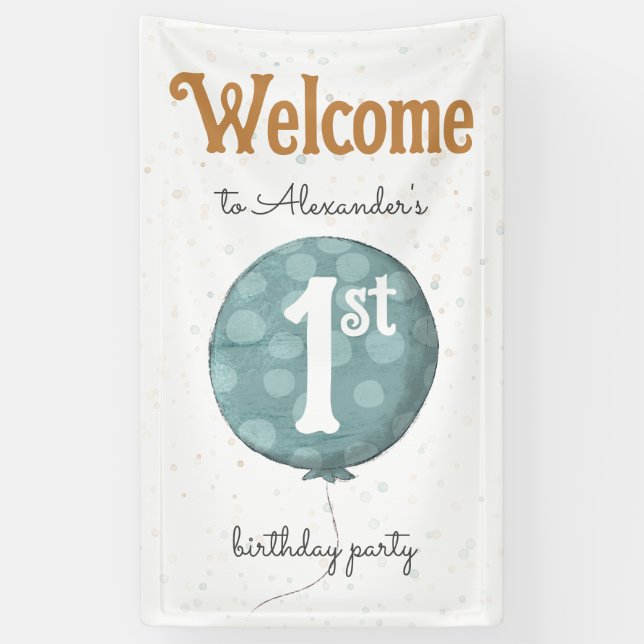 Banderoles Ballotte moderne simple accueil 1er anniversaire (Vertical)
