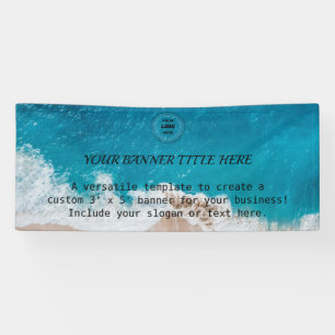 Banderoles Bandeau d'affaires Ocean Beach 3 pouces x 5 pouces