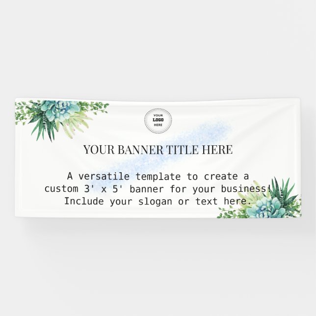 Banderoles Bandeau d'affaires sur mesure 3' x 5' de verdure (Horizontal)