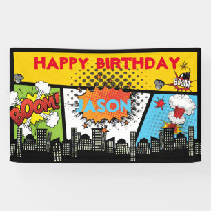 Banderoles Bandeau d'anniversaire de Superhero