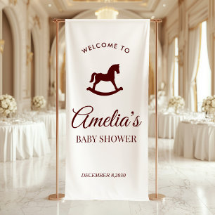 Banderoles Bandeau de Baby Shower Cheval à Bascule Personnali