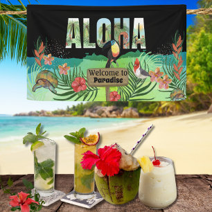 Banderoles Bandeau de bienvenue personnalisé Aloha Paradis tr