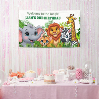 Banderoles Bandeau de bienvenue pour anniversaire Safari Jung