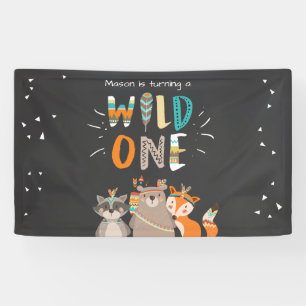 Banderoles Bandeau de fond Wild one Table Tribal Woodland