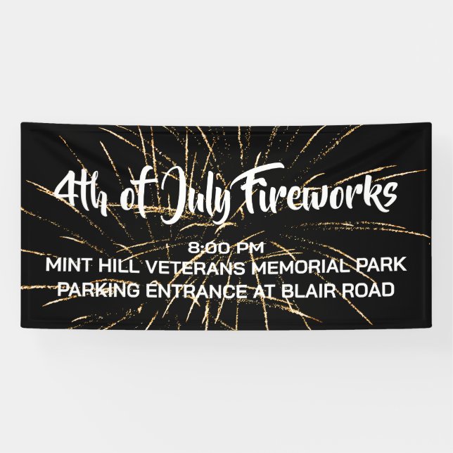 Banderoles Bandeau publicitaire 4 juillet Fireworks (Horizontal)