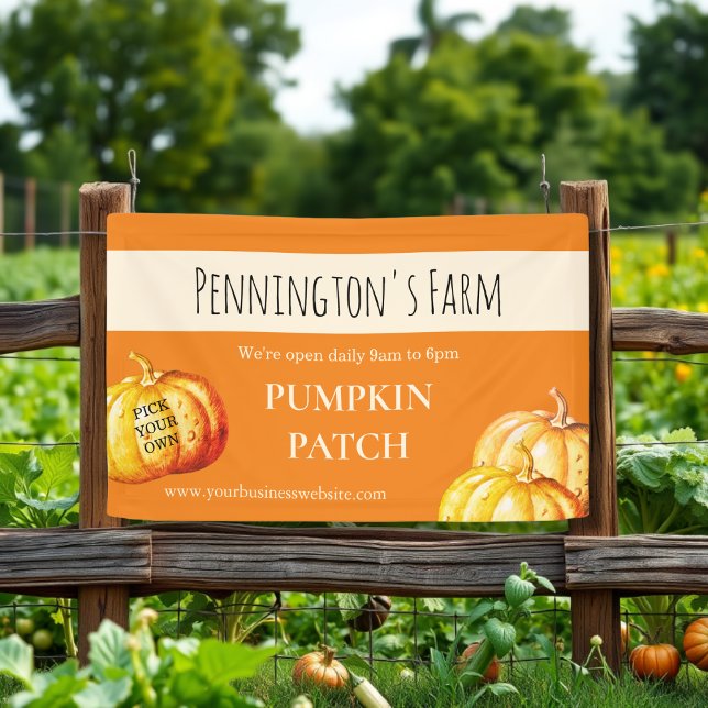 Banderoles Bandeau publicitaire Orange Citrouille Patch Farm  (Créateur téléchargé)