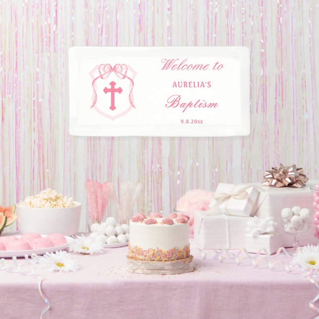 Banderoles Baptême de la crête rose (Fête)