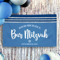 Bar Mitzvah Moderne Tallit Bleu Argent Écriture Gr