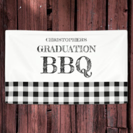 Banderoles Barbecue de fin d'études à carreaux
