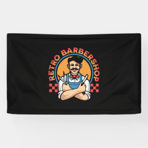 Banderoles Barbershop Retro Mascot