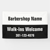 Barbershop Walk-Ins Bienvenue Modèle noir blanc