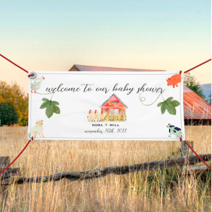 Banderoles Barnyard Animaux - Bébé Grand Welcome Vinyl Banniè