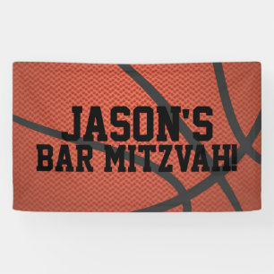 Banderoles Barre de basketball personnalisée Mitzvah