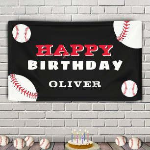Banderoles Baseball Ball Sports Black Anniversaire de enfant 
