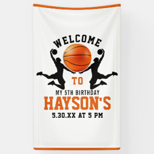 Banderoles Basket orange Boy 5E fête d'anniversaire