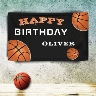 Banderoles Basketball Ball Black Sports Anniversaire
