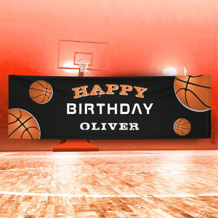 Banderoles Basketball Ball Black Sports Anniversaire
