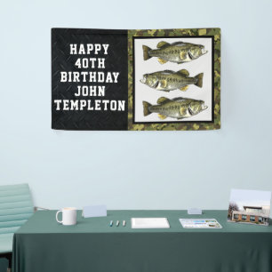 Banderoles Basse à grande bouche Pêche Cool Hommes Anniversai