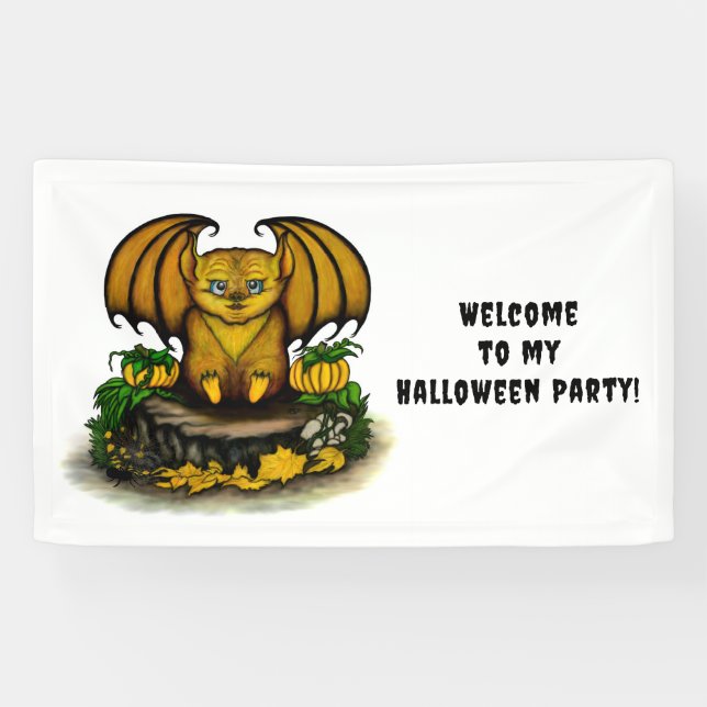 Banderoles Bat d'Halloween mignonne (Horizontal)