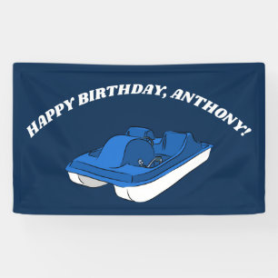 Banderoles Bateau à pédale bleu fête d'anniversaire Person