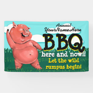Banderoles BBQ.Barbecue.Pig Roast.Grill.Cookout.Customizable