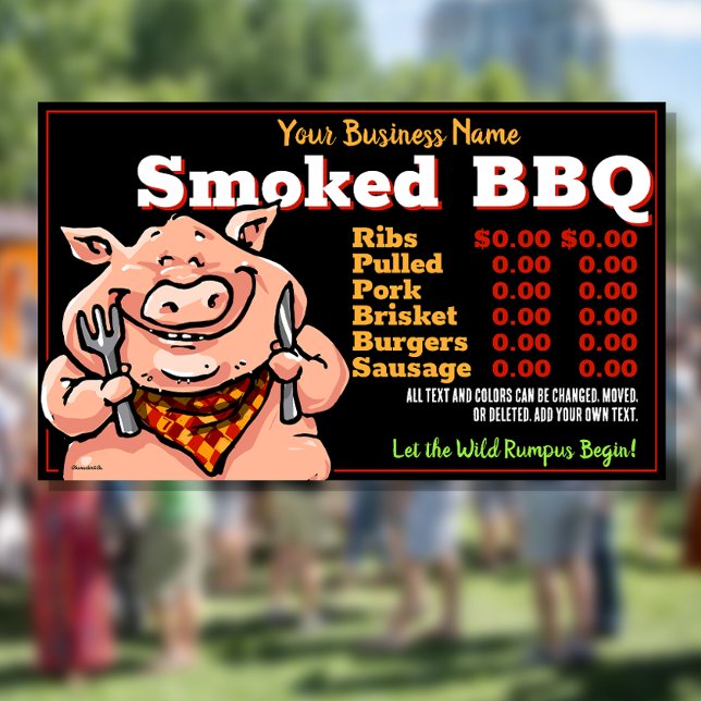 Banderoles BBQ.Barbeque Menu.Roast de porc.Grill.Truck alimen (Créateur téléchargé)