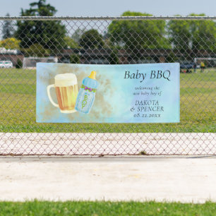 Banderoles BBQ bébé et bière   Thème de la douche extérieure 