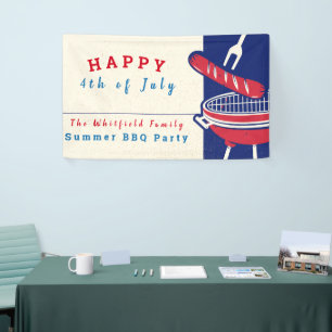 Banderoles BBQ été personnalisé 4 juillet famille