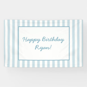 Banderoles Beach Club Cabana Blue Stripe Anniversaire Nom per