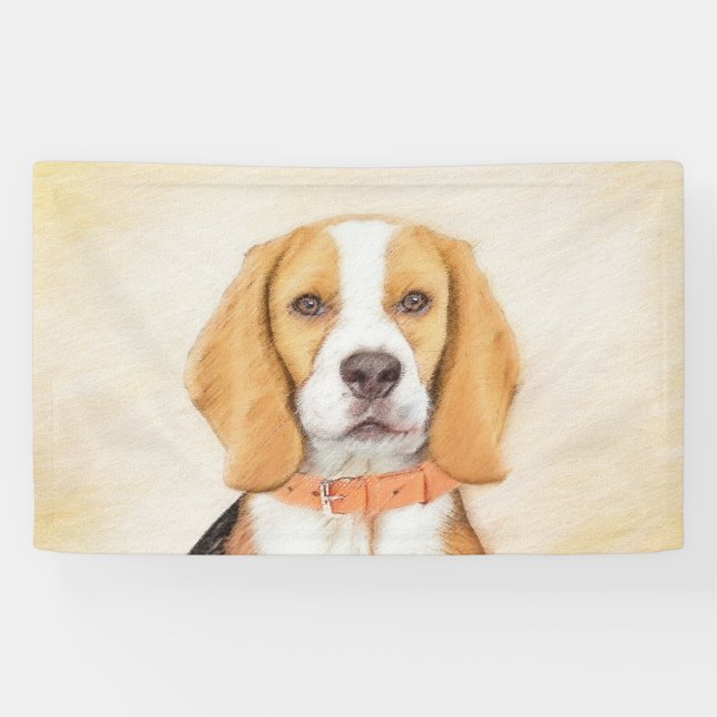 Banderoles Beagle Hound Dog Peinture Animal Art original (Horizontal)