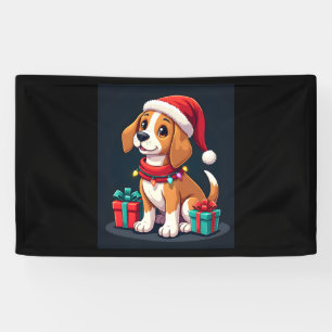 Banderoles Beagle Xmas Éclairage Père Noël Beagle Chien Noël