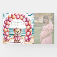 Bear Balloon Girl Baby shower photo