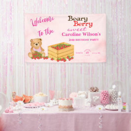 Banderoles Beary Berry Sweet Rose Red Strawberry Cub Bienvenu