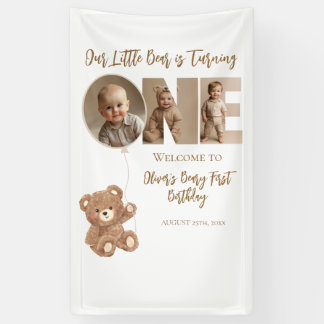 Banderoles Beary Premier anniversaire Petit ours Photo