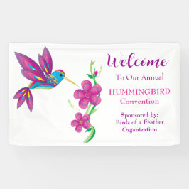 Banderoles Beau colibri et fleurs Abstraits