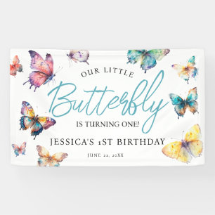 Banderoles Beau papillon aquarelle fille's Birthday