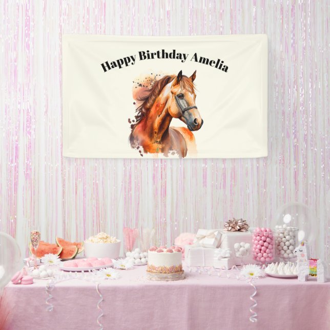 Banderoles Beau Sorrel Horse Portrait Anniversaire (Fête)
