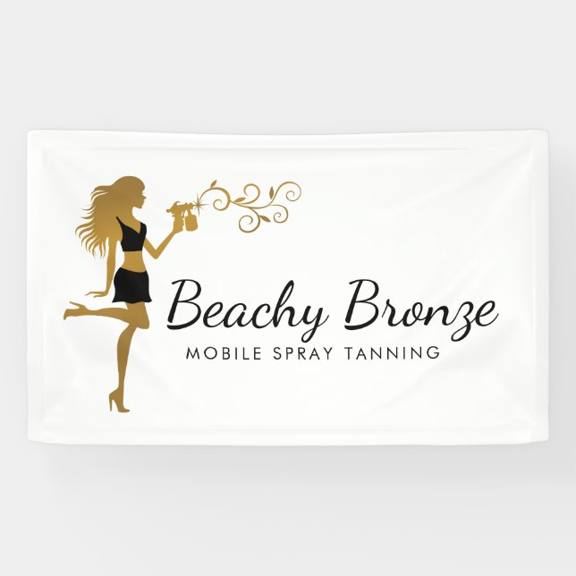 Banderoles Beauté Girl Or bronze Spray bronze bronzage (Horizontal)