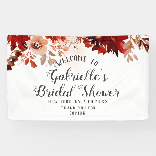 Banderoles Beauté rustique Floral Fête des mariées frontière  (Horizontal)